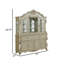 Buffet en porcelaine 2 portes Kerra, portes en verre 2 tiroirs, argent champagne