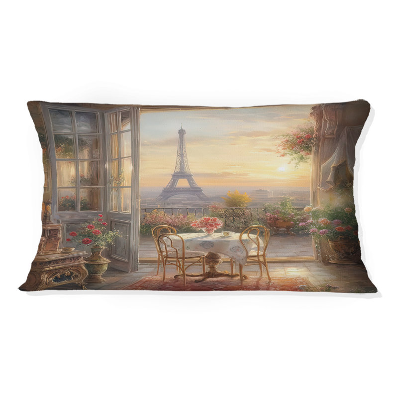 Magnifique tour Eiffel à Paris II - coussin imprimé Paris, H 12 po x l 20 po, Rectangulaire