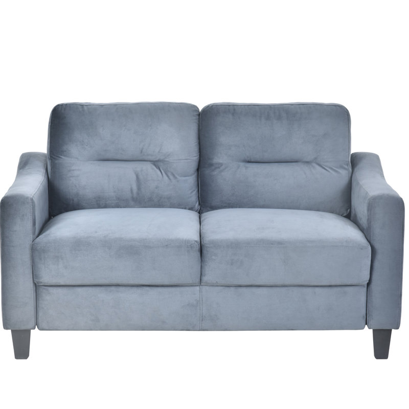 Canapé modulaire polyvalent en velours gris - 2 sièges, coussins détachables et épaissis pour bureau confortable 2 po pour chambre à coucher
