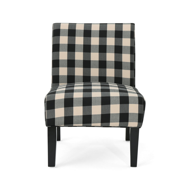 Chaise d'appoint moderne pour le salon, Damier noir