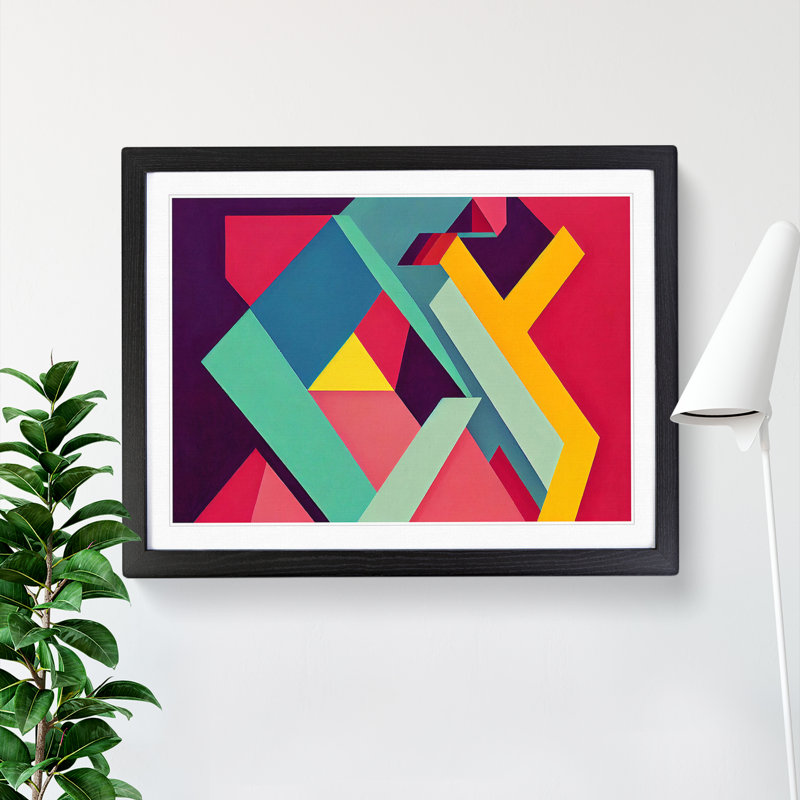 Abstract Shapes Vol.5 - Single Picture Frame Print, 46cm H x 64cm W x 2cm D, Black Framed