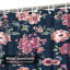 Rideau de douche imperméable à motif floral rétro avec 12 crochets-1647671623