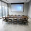 Table de conférence simple en bois massif brun foncé-130120523