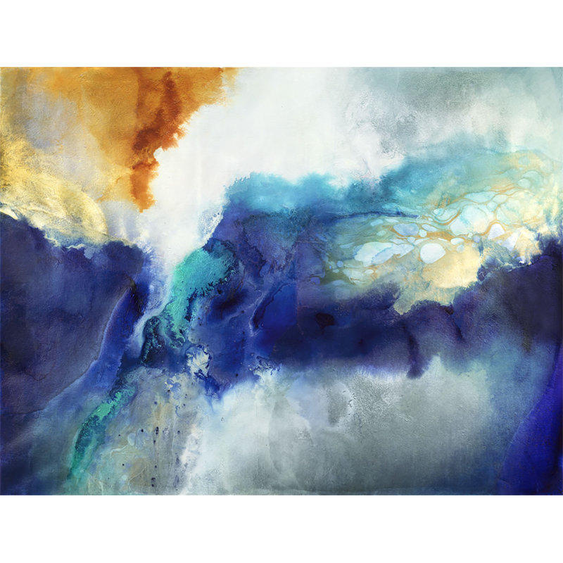 «Softly Falling» par Jennifer Hollack Raboin - peinture sur toile, Toile tendue, H 30 po x l 39 po x P 2 po