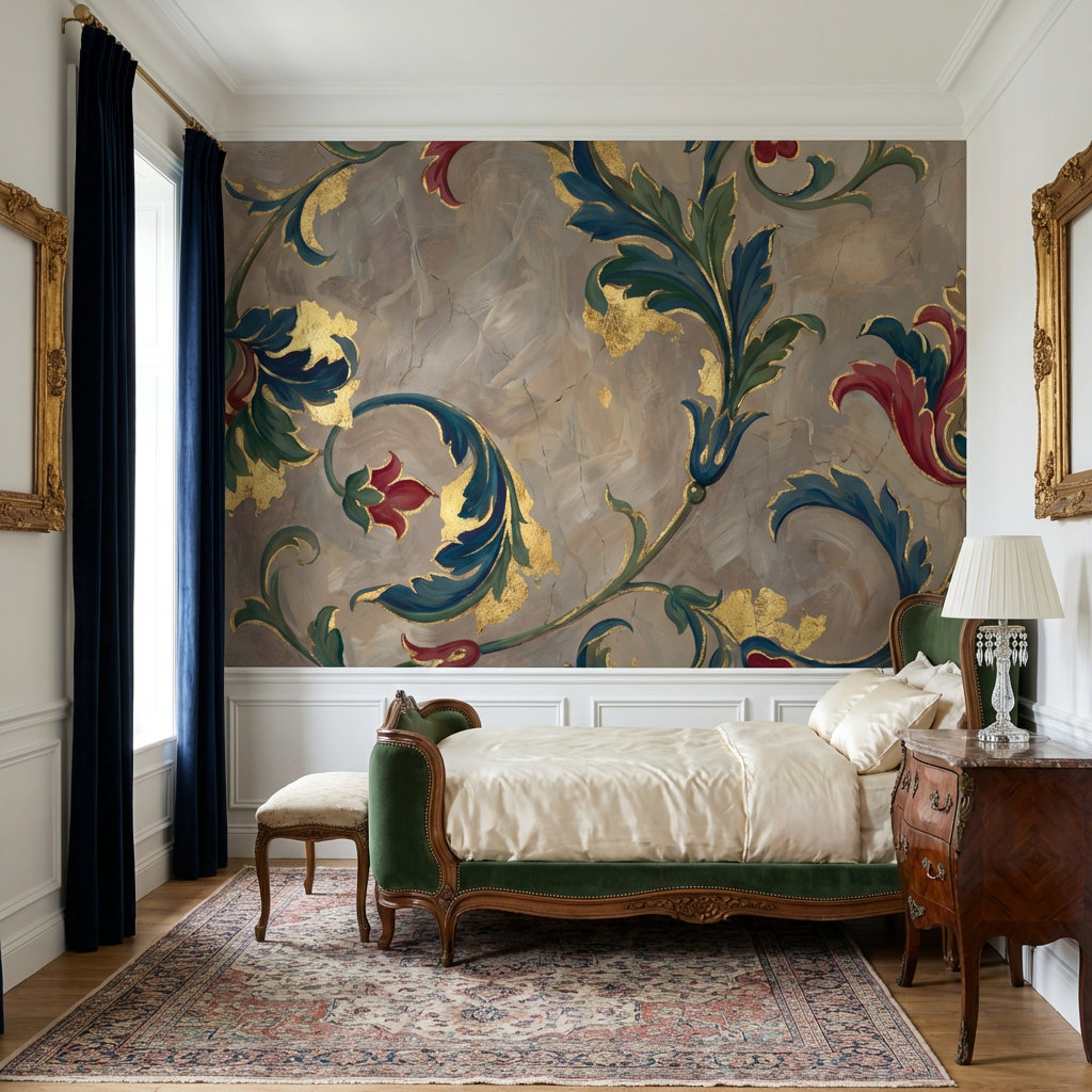 Lark Manor™ Floral Wallpaper Traditional Elegant Wall Mural | Wayfair