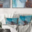 Bleu et gris luxueux abstrait Art fluide IV - Coussin décoratif imprimé moderne-168932907