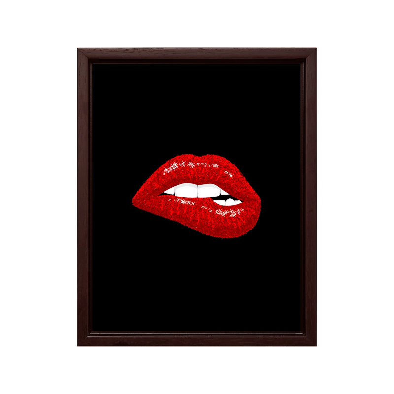 Rouge à lèvres, Canvas, 12"H x 16"W, Brown Framed