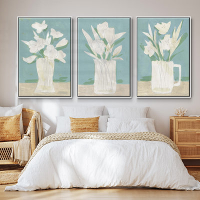 Ensemble de 3 pièces encadrées sur toile