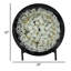Plat décoratif avec support, céramique noire et blanche, 18 po