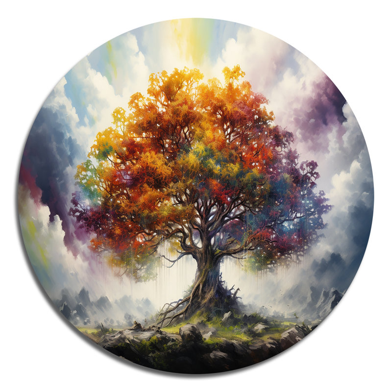 Wilmslow - Paysages d'art rond en métal, H 16 po x l 16 po