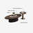 Wood Coffee Table Set with Rounded Edges