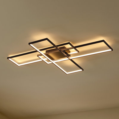 Shalender Contemporary Minimalist Metal Adjustable Dimmable Geometric Integrated LED Flush Mount