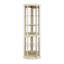 Armoire de salon blanche antique, éclairée, + verre, tablettes réglables pour rangement de rangement éclairé, blanc, poids 63,18 lb, design attrayant-766300018
