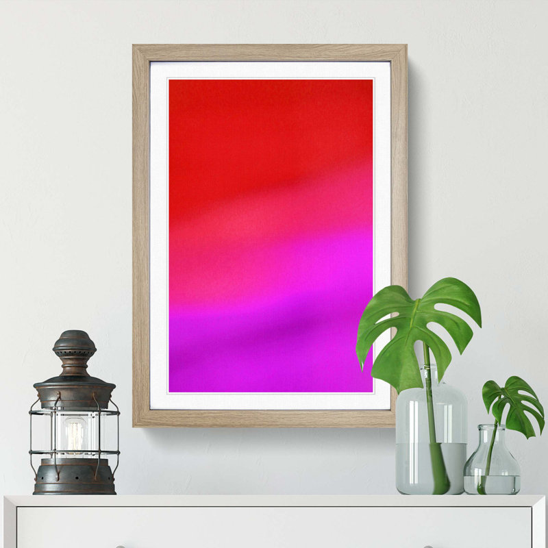 Colour Clash in Abstract - Picture Frame Graphic Art Print, 48cm H x 36cm W x 2cm D, Oak Framed