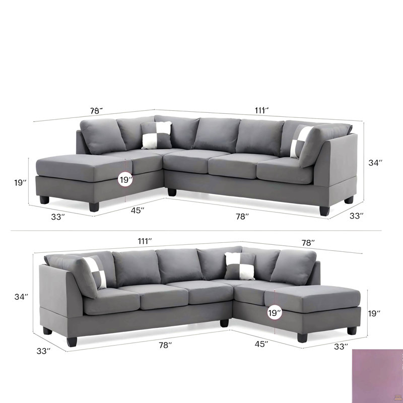 Canapé modulaire, Microfibre / microsuède gris