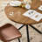 5-Piece Modern Round Dining Set, 39" Brown Wood Pattern Table with 4 Brown Faux Leather Chairs-171070403-171070407