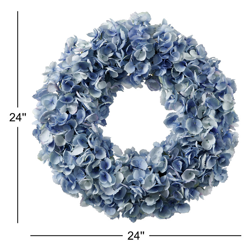Faux Hydrangea 24" Polyester Wreath