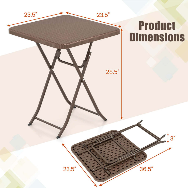 Square Outdoor Bistro Table ,, Brown