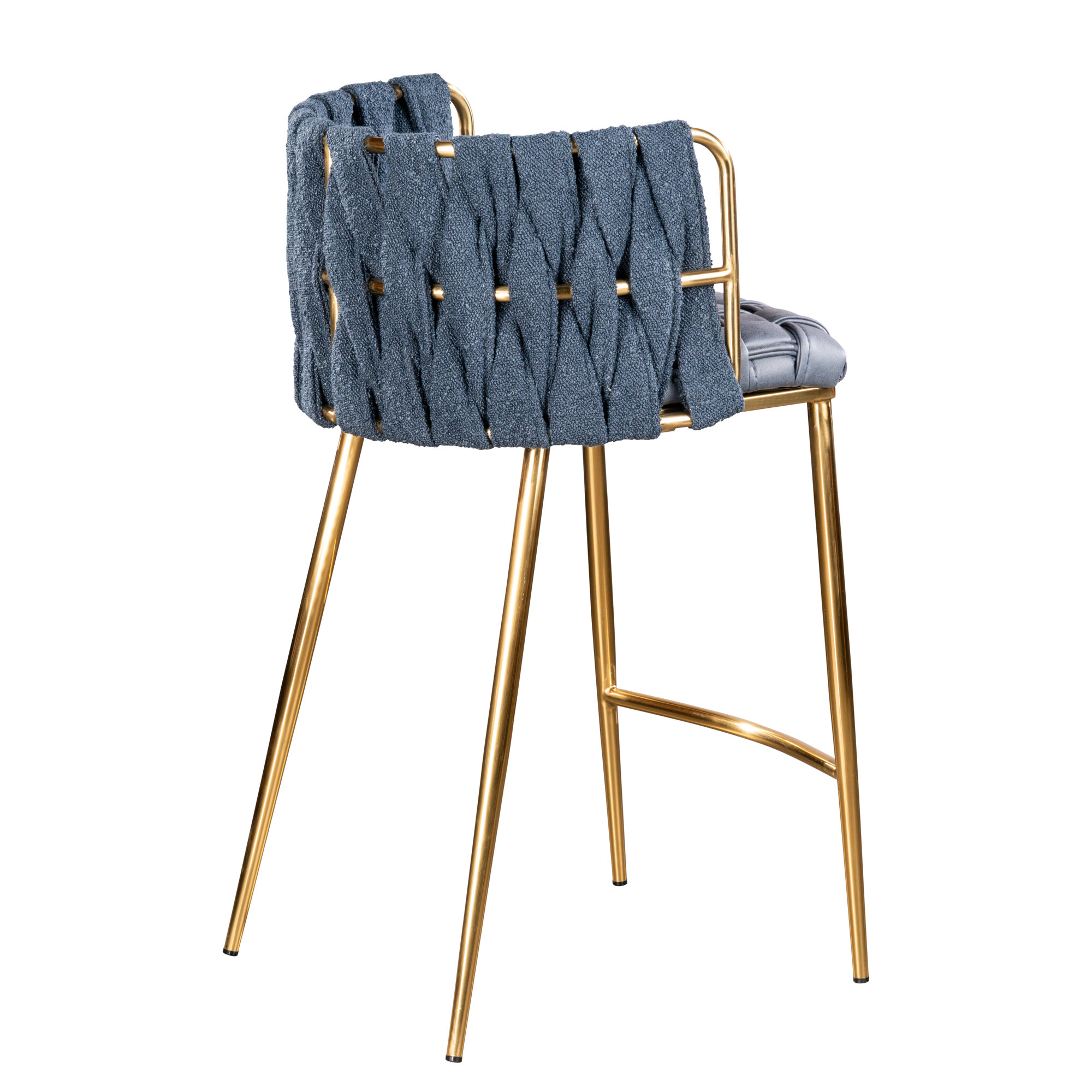 Tyrone 27" Counter Stool, Gold, Blue