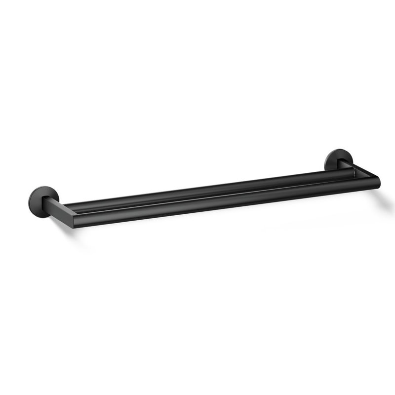 Components Double Towel Bar, Matte Black
