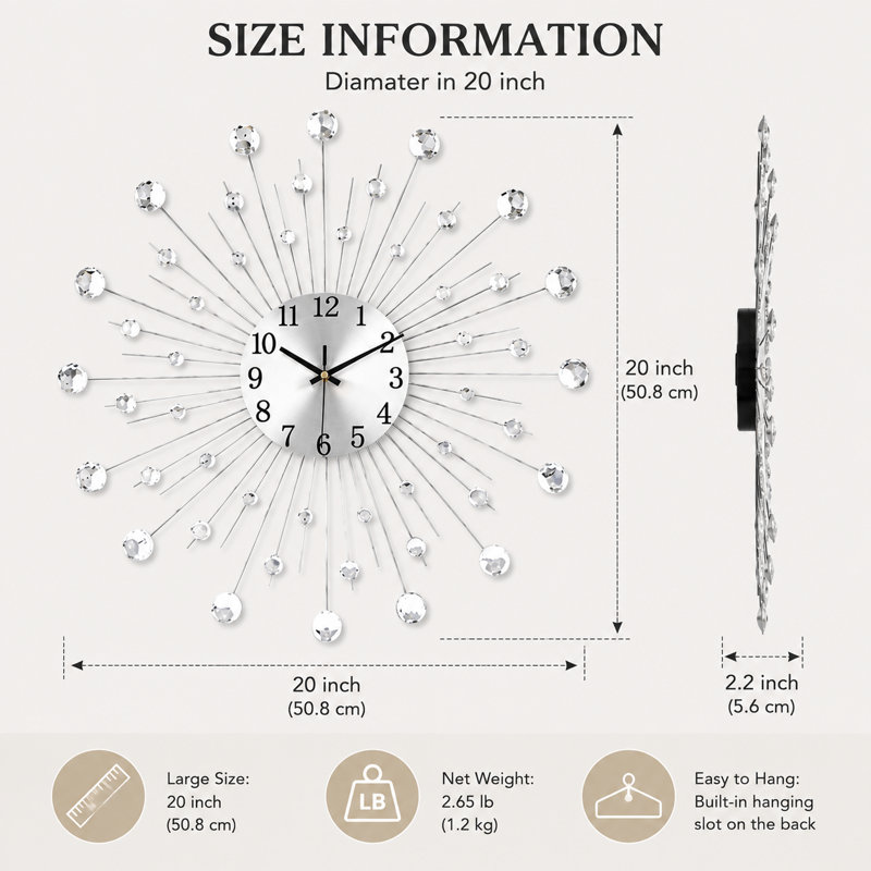 Large Wall Clock for Living Room