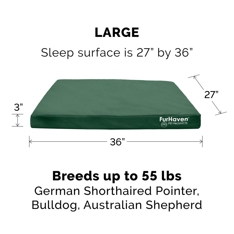 Large Forest Green Orthopedic Cooling Gel Outdoor Dog Bed