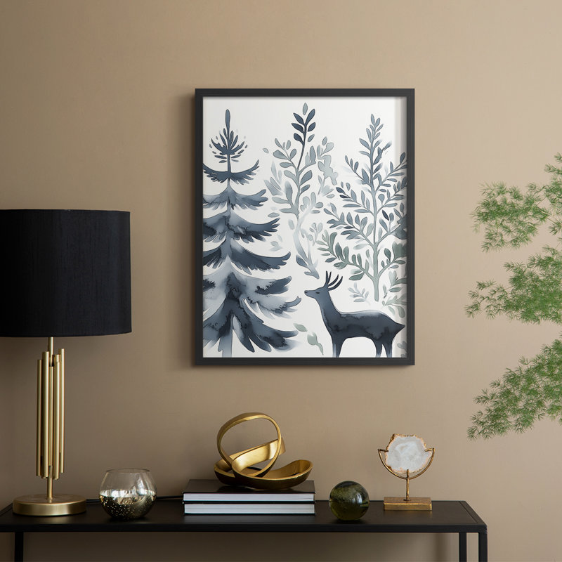 «Christmas Holiday Art», reproduction encadrée Cccxxiv - bois massif, H 11 po x l 9 po, Noir, noir, noir, noir