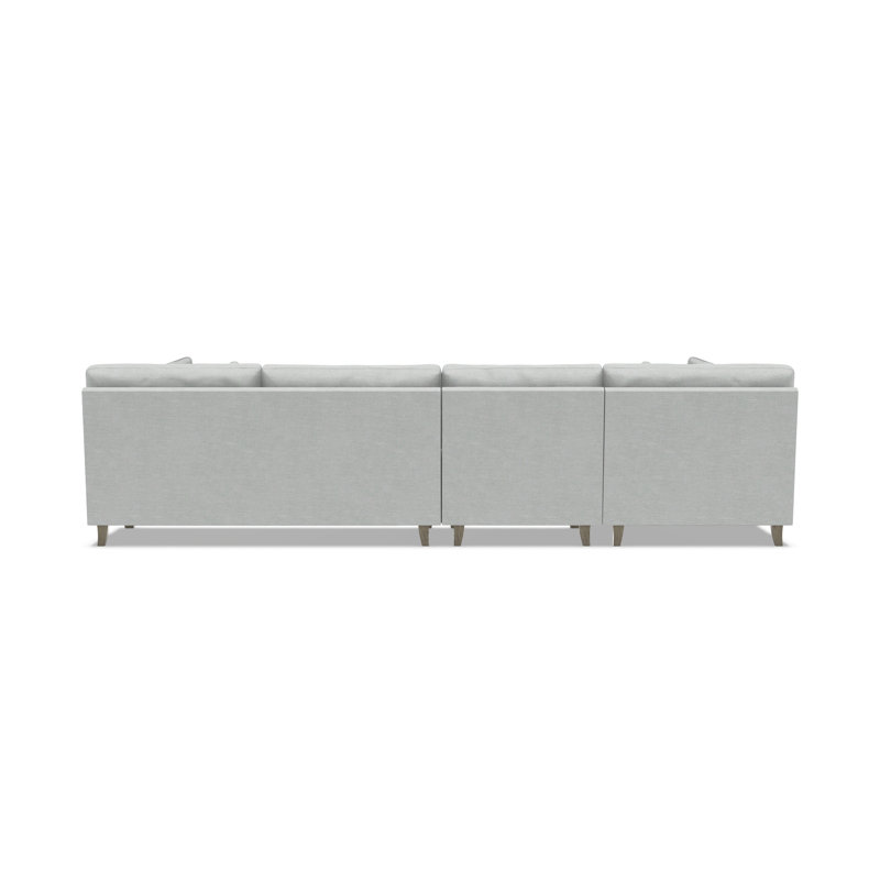 Mila 2-Piece Fabric Sectional, Left Hand Facing, Gray Polyester Blend, 33.5" H x 131" W x 61" D