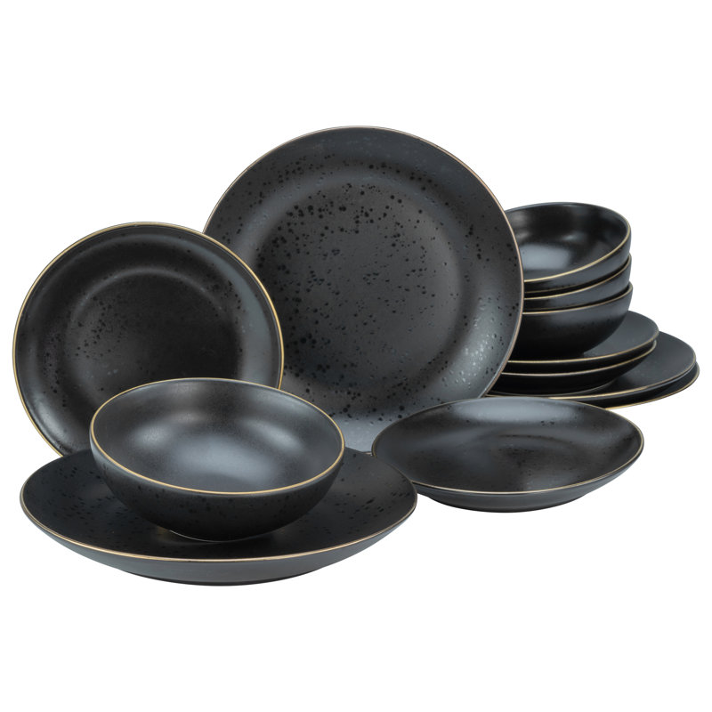 Industrial 12 Piece Dinnerware Set, Service For 4