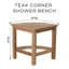 Oak Park Teak Corner Shower Footrest Stool