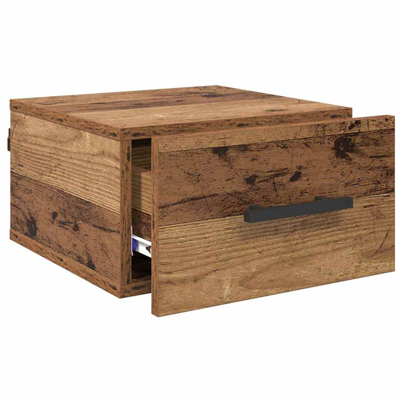 35.00cm W Manufactured Wood Bedside Table, Old Wood
