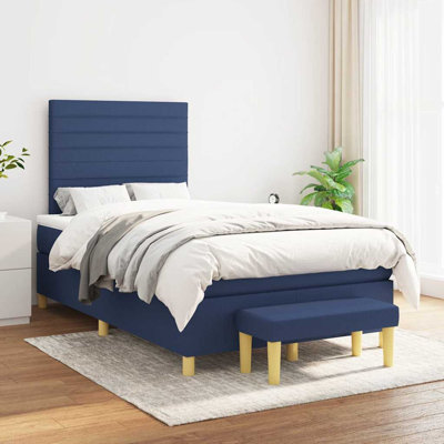 Lit sommier avec matelas Vidaxl bleu
