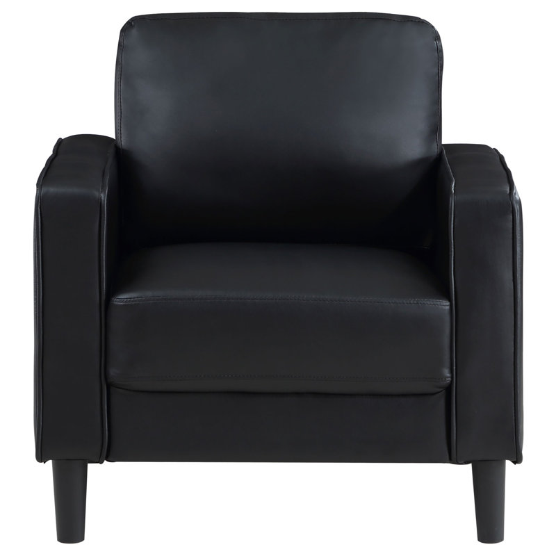Ensemble de canapé rembourré de style moderne Mid-Century pour le salon, 6, Black
