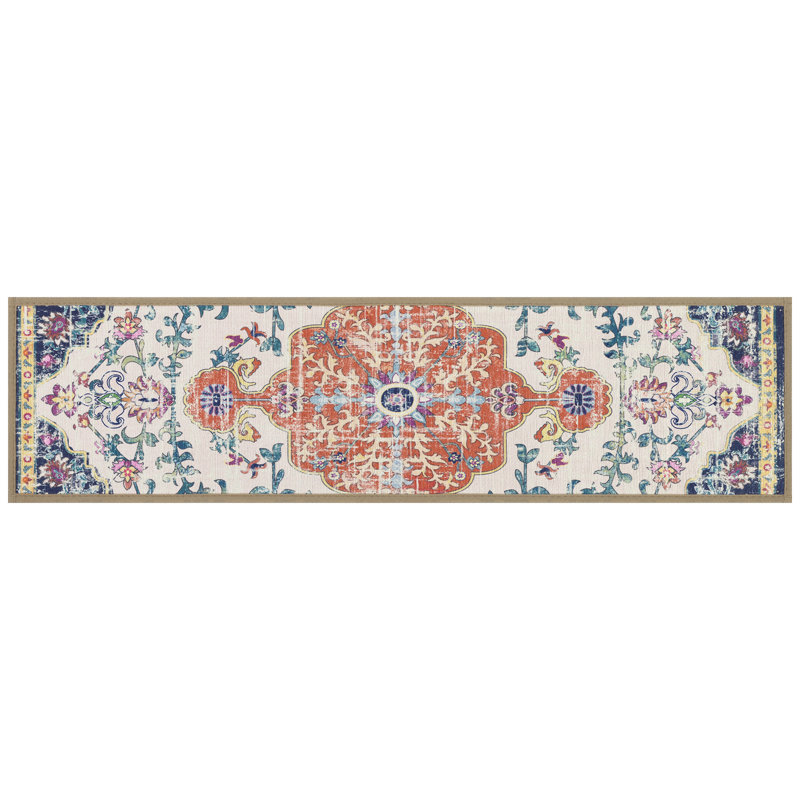 Tapis d'escalier antidérapants pour l'intérieur, Orange / Bleu / Beige