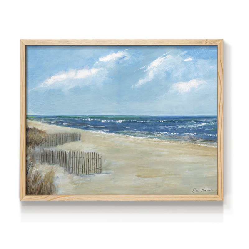 Beach Fences -Framed Print - Restickable, Naturel, H 11 po x l 14 po