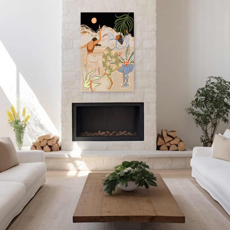 Art contemporain, plante colorée, art contemporain, H 48 po x l 32 po