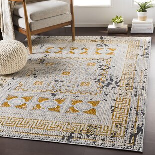 Doormat Layering Rug, Cream and Mustard Pattern Area Rug, Yellow