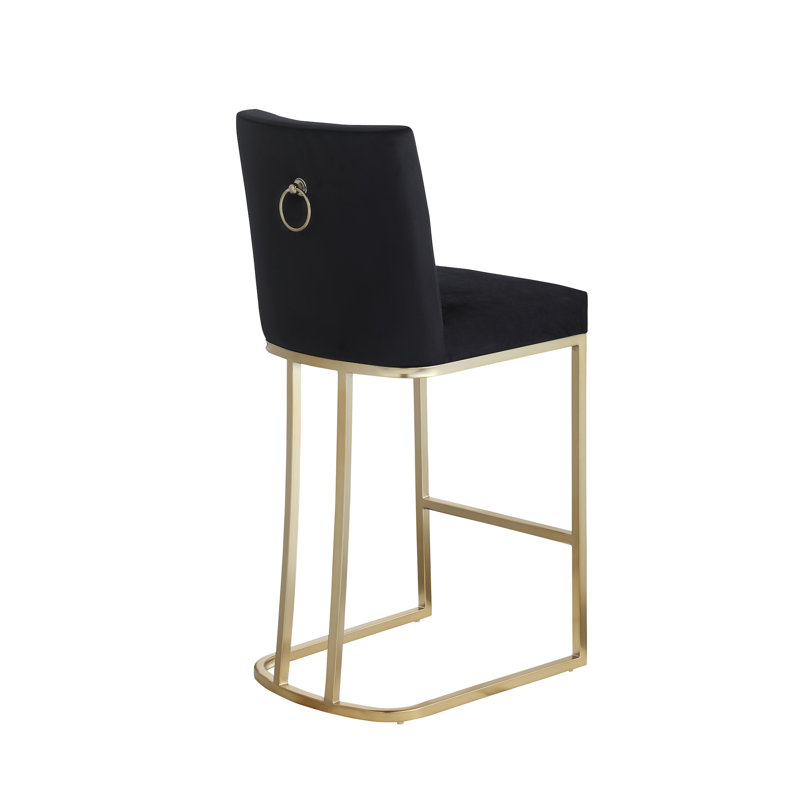 Ayse Upholstered Counter Stool, Black