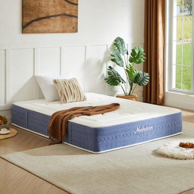 Très grand matelas hybride en mousse viscoélastique imprégnée de gel avec ressorts ensachés de taille très grand 12 po King