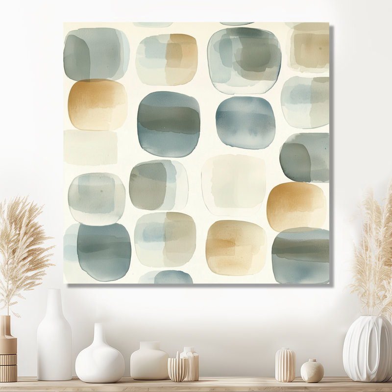 Nyaja Minimalist Meditation Stone Collage III - art mural sur toile méditation, Toile tendue, Ne pas appliquer