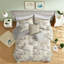 Ensemble de literie luxueux en mélange de coton 7 pièces, design gris moderne