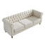 Chesterfield Velvet Sofa 84.65 Inch For Living Room Beige Colour-1781748653