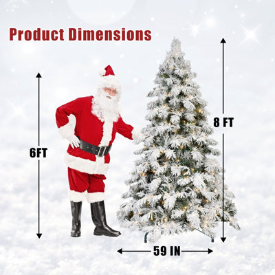 Flocked 8' Pre-Lit Christmas Tree