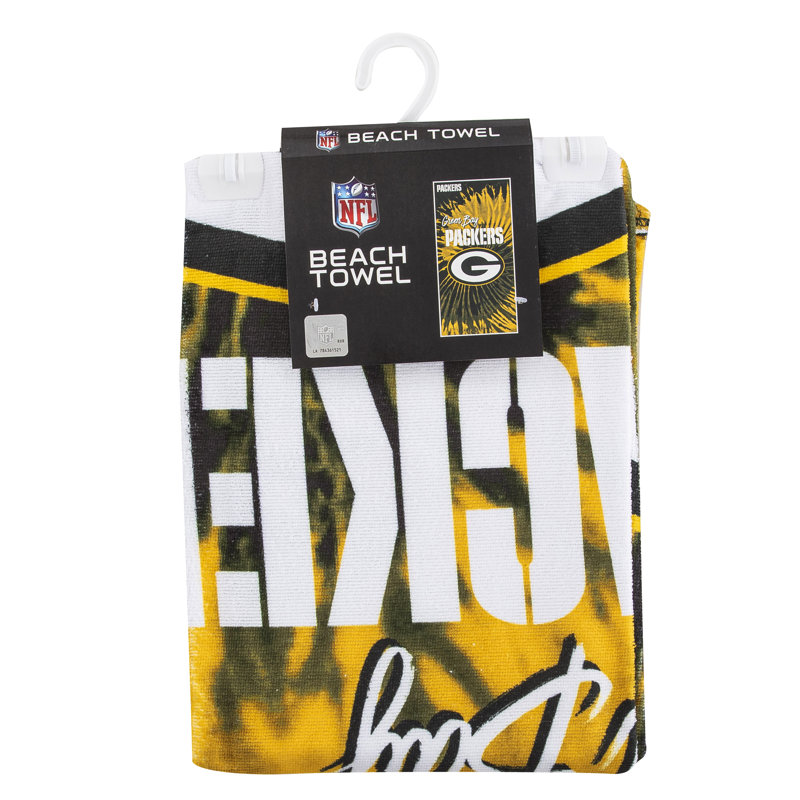 Green Bay Packers Psychedelic Tie-Dye Cotton-Poly Beach Towel