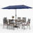 Alyah Rectangular 6 - Person 60'' Long Dining Set With Cushions And Umbrella