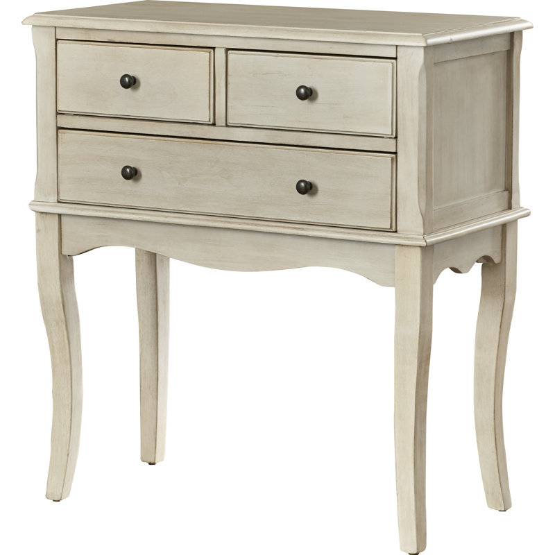 Diors 73.66 cm W Bedside Table, Antique White