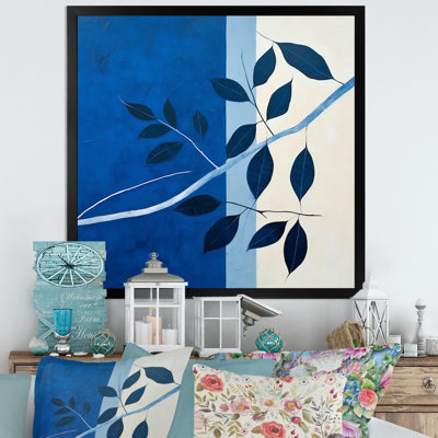 Silhouette de feuilles bleues saphir II