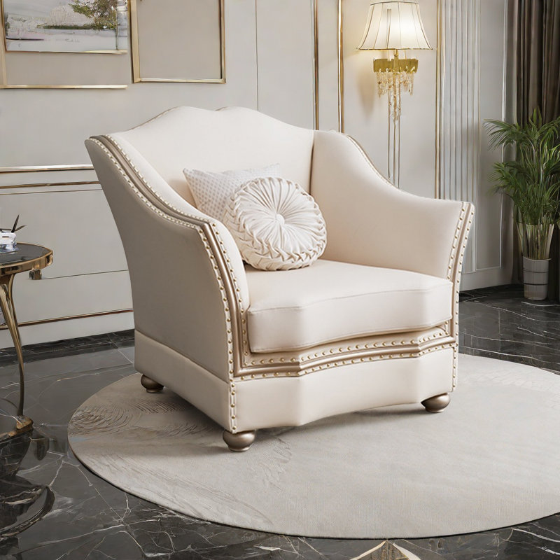 American Light Luxury Sofa French Leather Sofa Leather Armchair