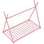 Lit plateforme en métal avec structure triangulaire, rose-411387008