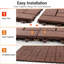 Lot de 44 dalles de terrasse emboîtables en plastique brun de 30 x 30 cm, revêtement de sol imperméable et résistant aux intempéries pour jardin, piscine et balcon.